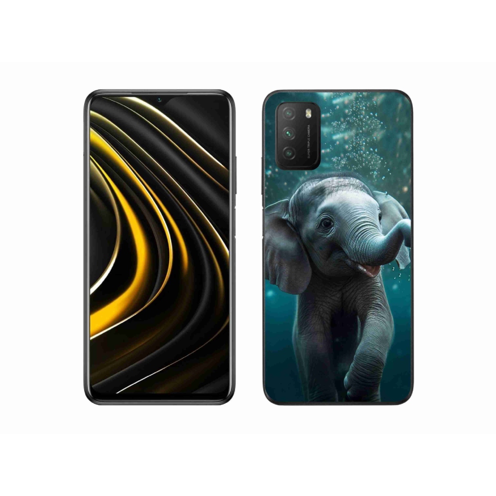 Zselés borítás mmCase a Xiaomi Poco M3-hoz - elefánt a víz alatt