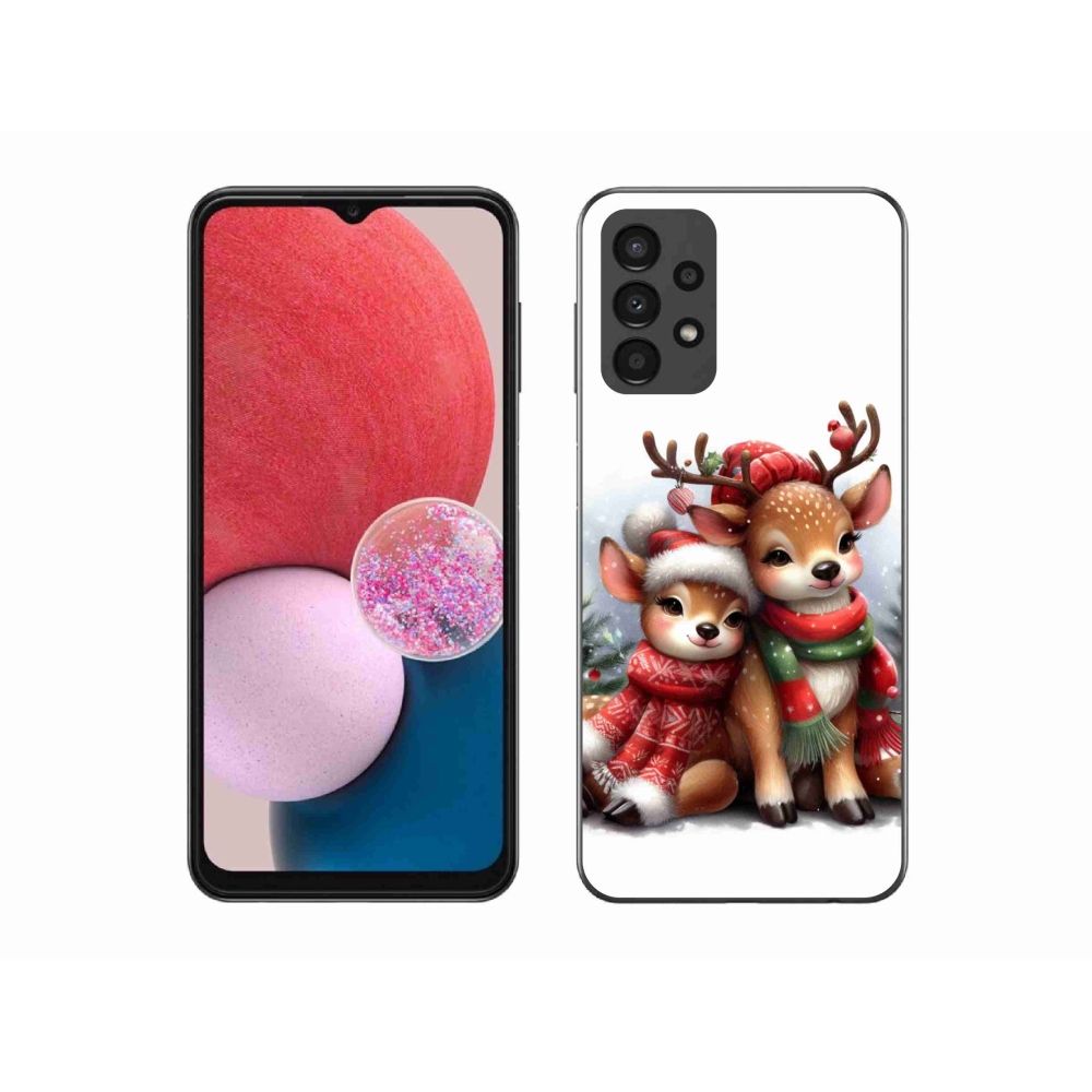 Zselés borítás mmCase Samsung Galaxy A13 4G - karácsonyi rénszarvashoz