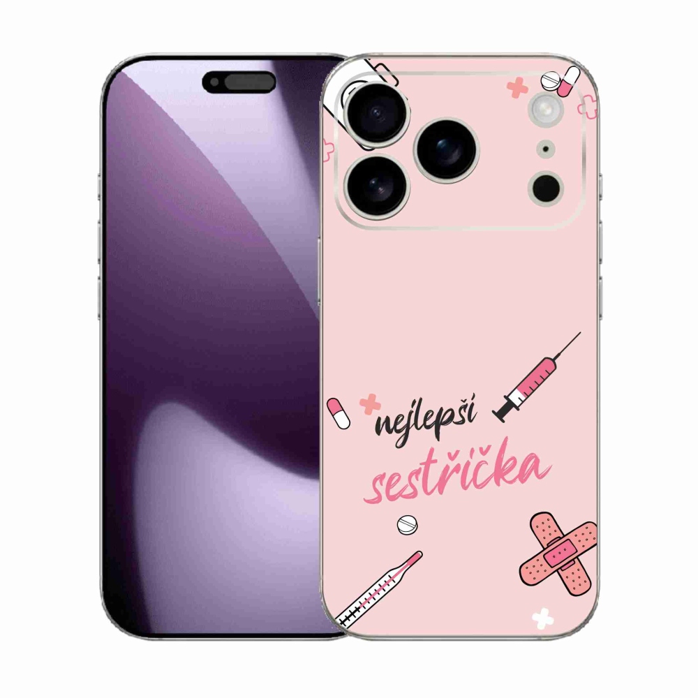 Gél borítás mmCase iPhone 17 Pro készülékhez - a legjobb kishúg rózsaszín háttérrel