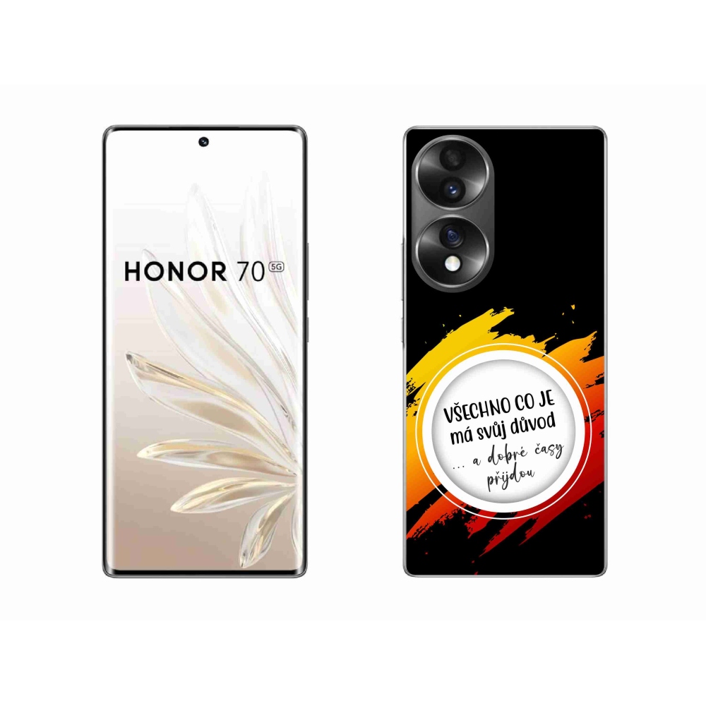 Zselés borító mmCase a Honor 70 készülékhez - idézet 3 fekete háttér