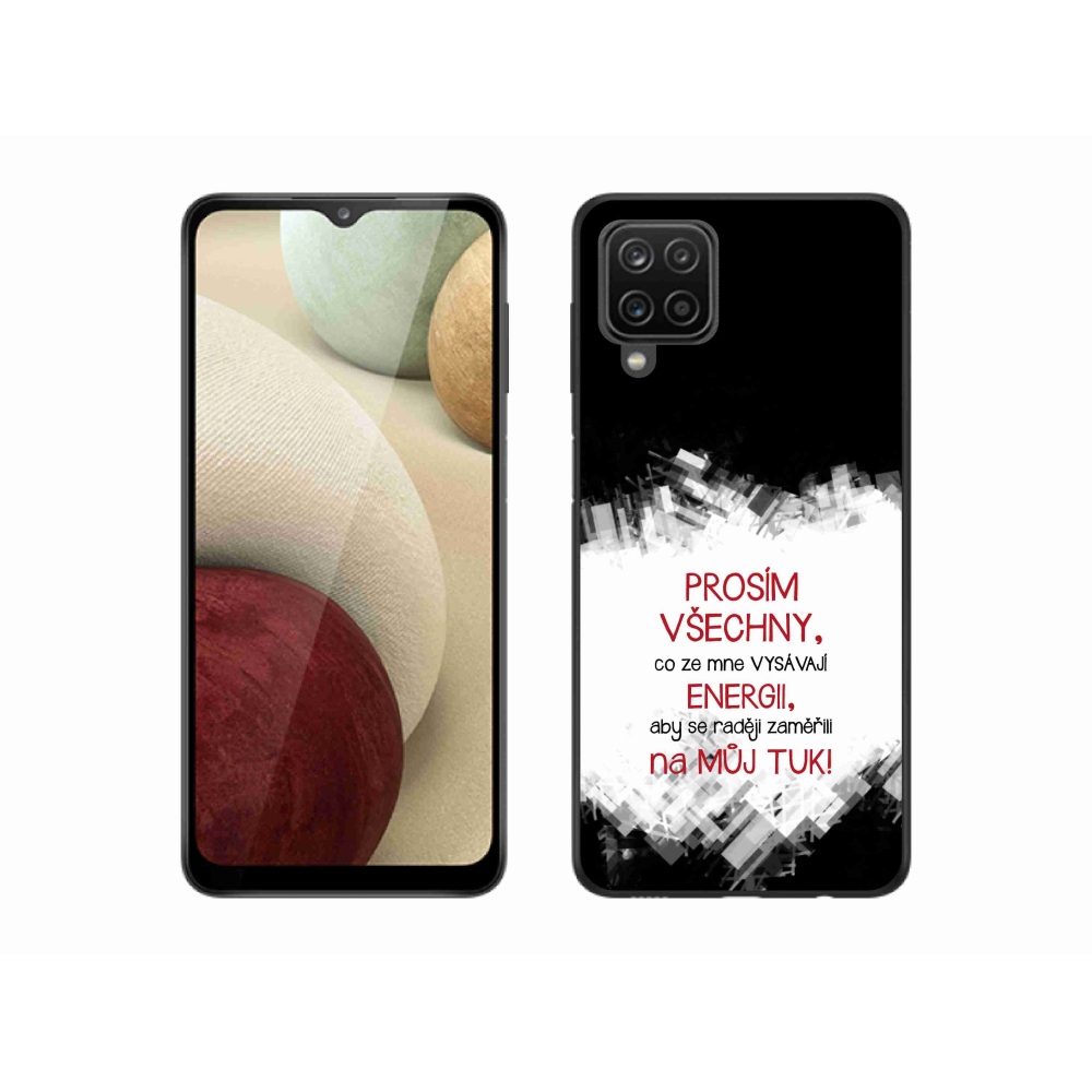 Gél borító mmCase Samsung Galaxy A12 - vicces szöveg 1 piros
