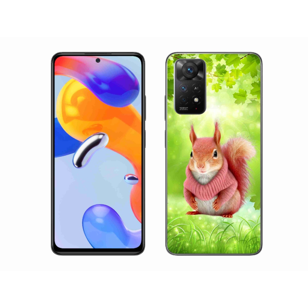 Zselés borítás mmCase a Xiaomi Redmi Note 11 Pro 4G/5G számára - mókus pulóverben
