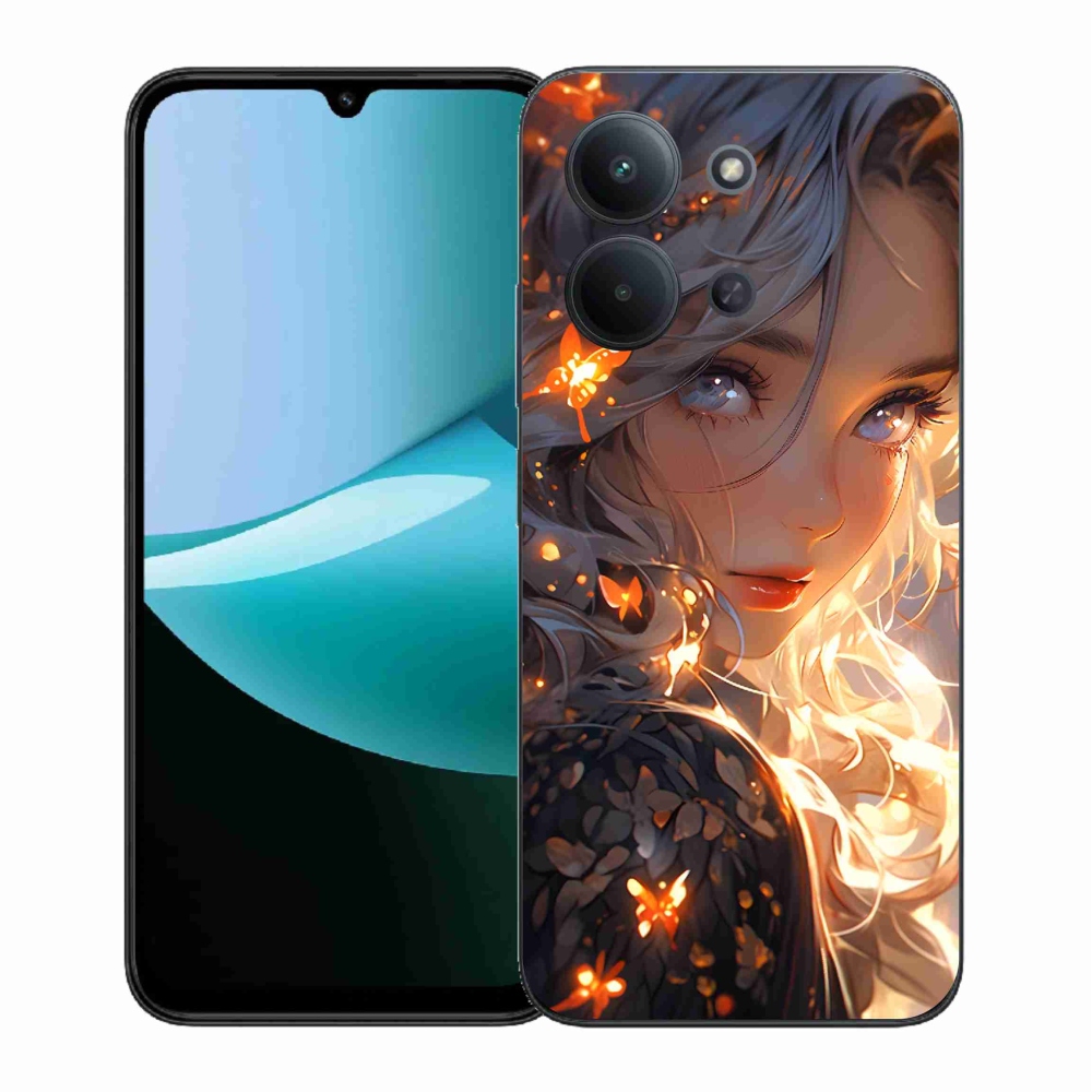 Gél borítás mmCase a Xiaomi Redmi 15C 4G (171mm)/Poco C85 4G (171mm) - lány és pillangókhoz