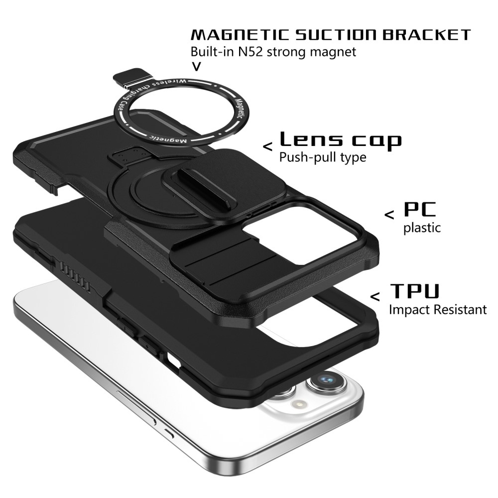 Katonai tartós védőburkolat MagSafe-vel iPhone 14 Pro Max készülékhez - Fekete