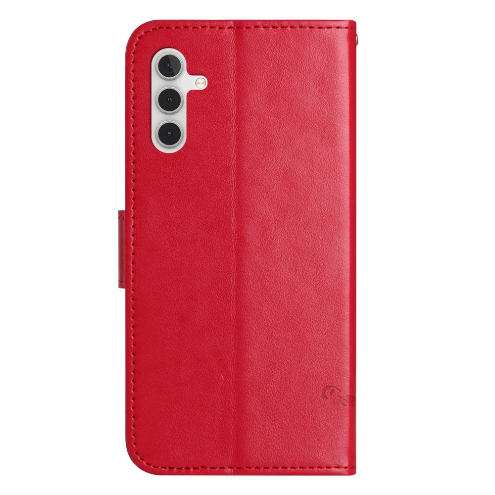 Virágos könyvtáska Samsung Galaxy A35 5G - piros