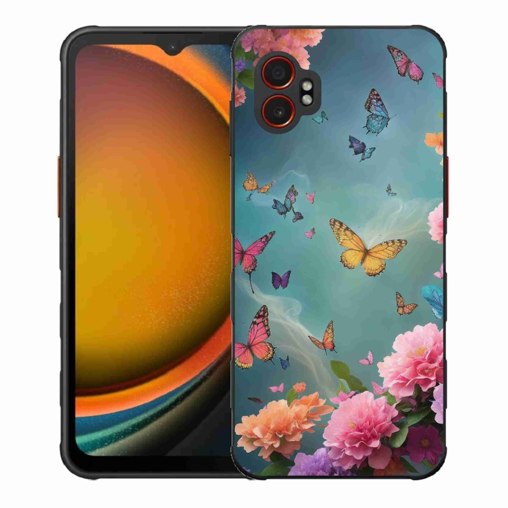 Gél borítás mmCase Samsung Galaxy Xcover 7 Pro készülékhez - színes virágok és pillangók