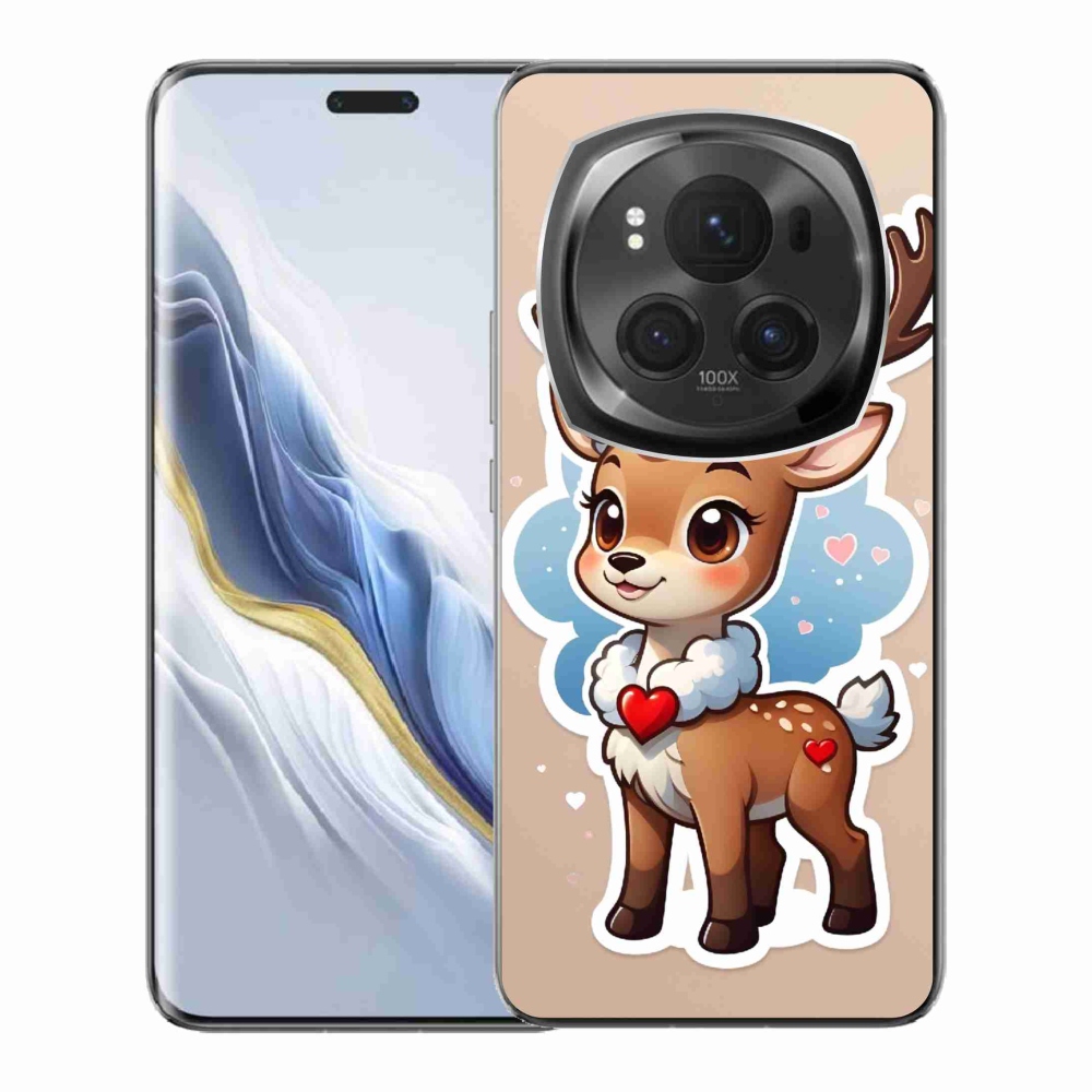 Zselés borítás mmCase a Honor Magic 6 Pro 5G készülékhez - rajzfilm rénszarvas
