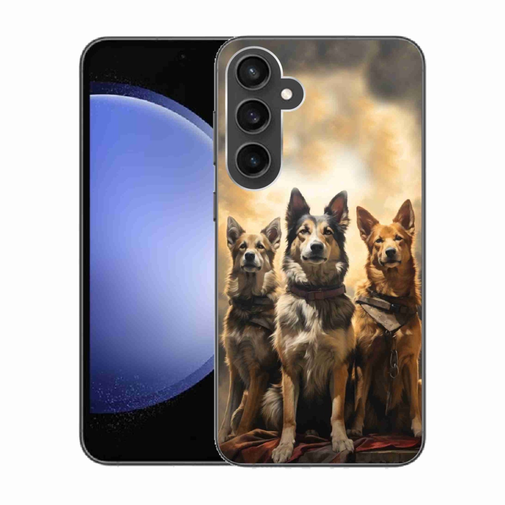 Gél borítás mmCase Samsung Galaxy S23 FE készülékhez - három kutya