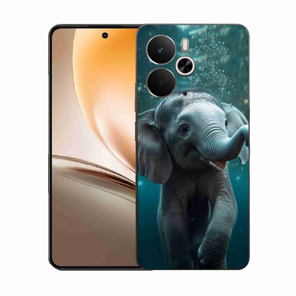 Zselés borítás mmCase a Realme 14 5G számára - elefánt a víz alatt