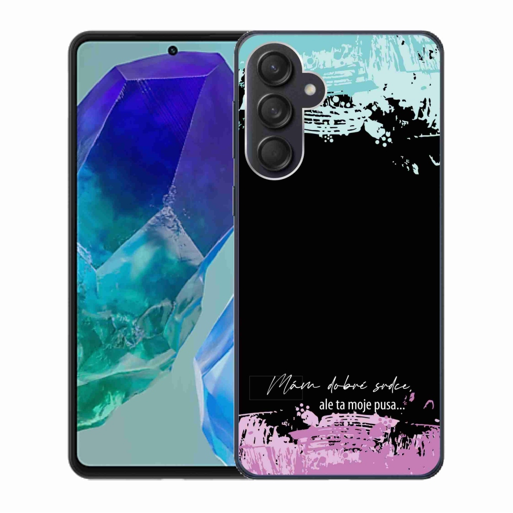 Gél borító mmCase Samsung Galaxy M55 5G - vicces szöveg 3 fekete háttérrel