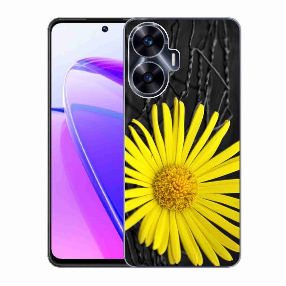 Gél borító mmCase a Realme C55 készülékhez - sárga virág