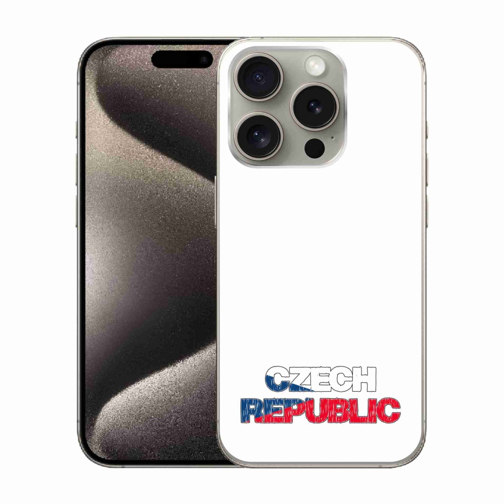 Gél borítás mmCase iPhone 15 Pro készülékhez - Csehország fehér háttér
