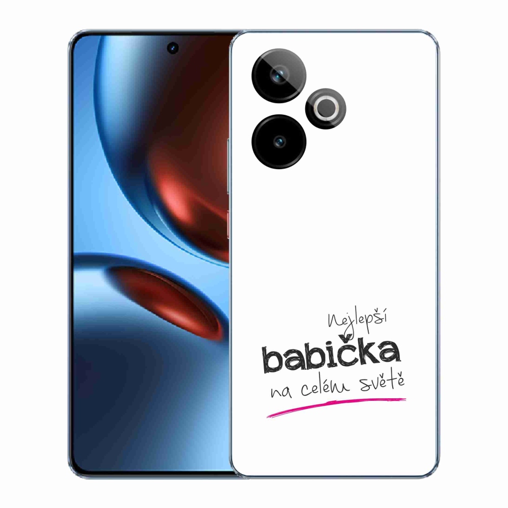 Rugalmas mmCase zselés tok képpel a Realme GT 7 5G/GT 7T 5G-n - Legjobb nagyi 4 fehér háttérrel