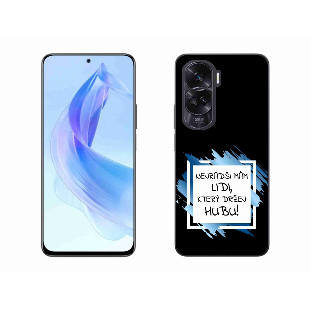 Gél borító mmCase a Honor 90 Lite-hoz - vicces szöveg 7 fehér és fekete háttérrel
