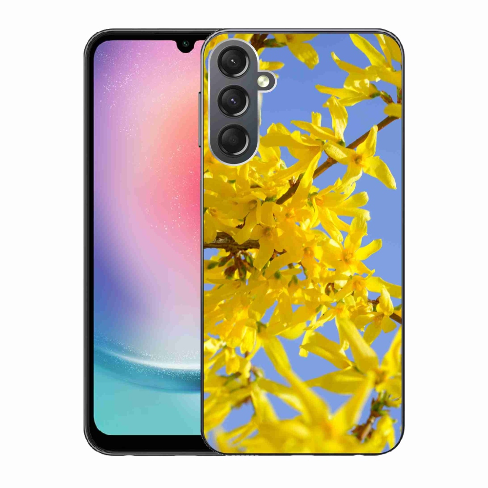 Gél védőhuzat mmCase Samsung Galaxy A24 készülékhez - sárga virágok
