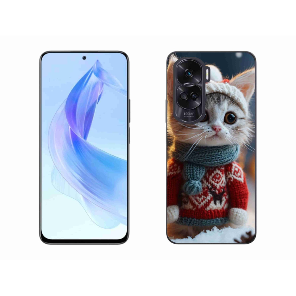 Zselés borítás mmCase a Honor 90 Lite készülékhez - cica pulóverben