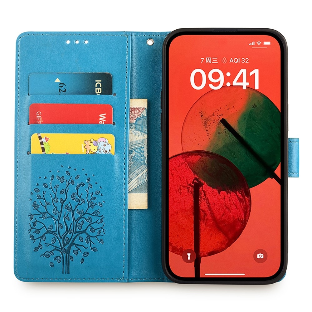 Fa könyvtáska Huawei Pura 70 Pro-hoz - kék