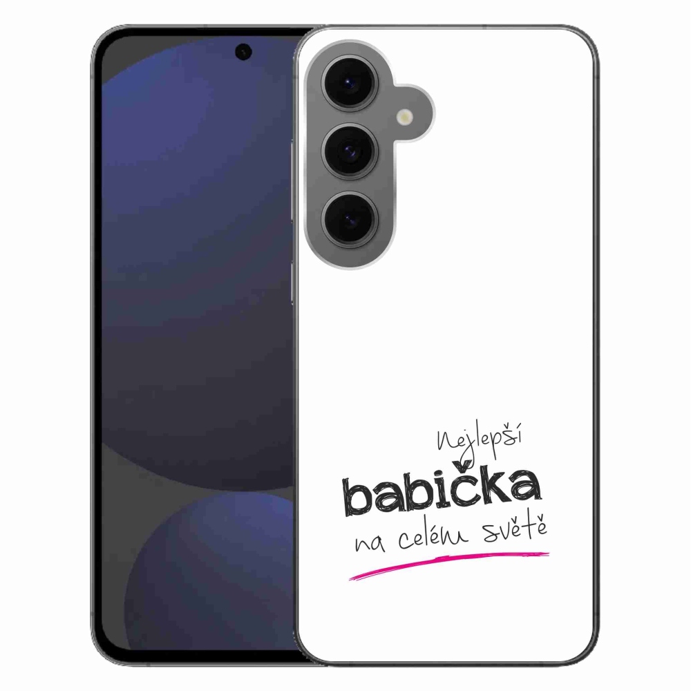 Gél borító mmCase Samsung Galaxy S24 FE - a legjobb nagymama 4 fehér háttérrel
