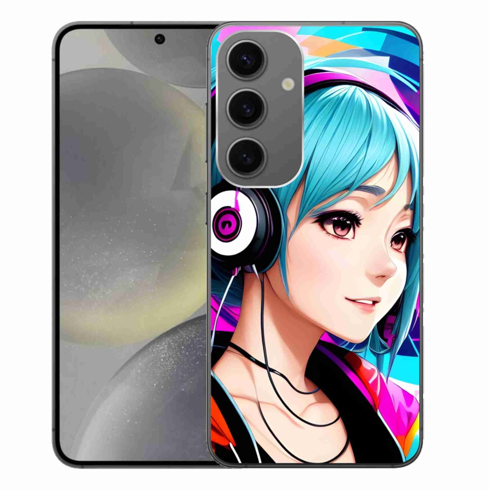 Gél borítás mmCase Samsung Galaxy S24+ - lány fejhallgatóval