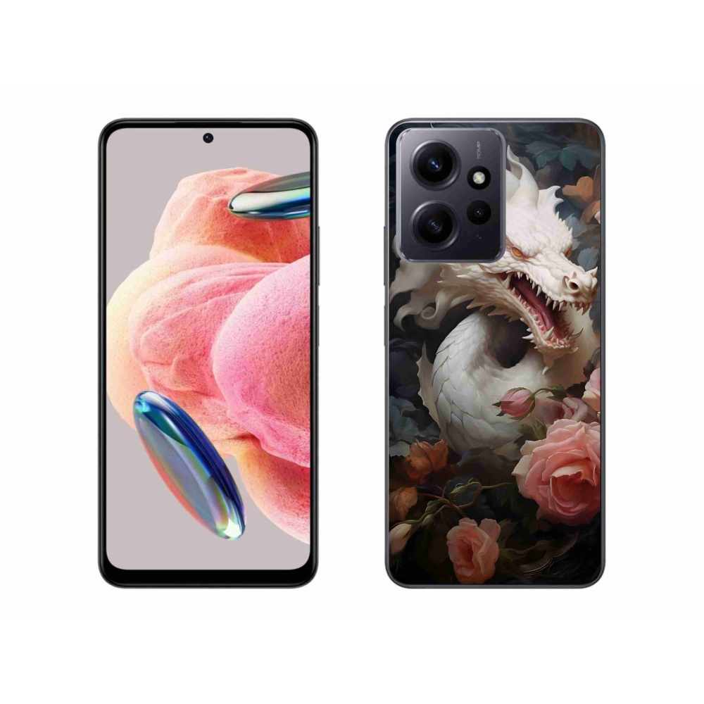 Zselés borítás mmCase a Xiaomi Redmi Note 12 4G-hez - fehér sárkány