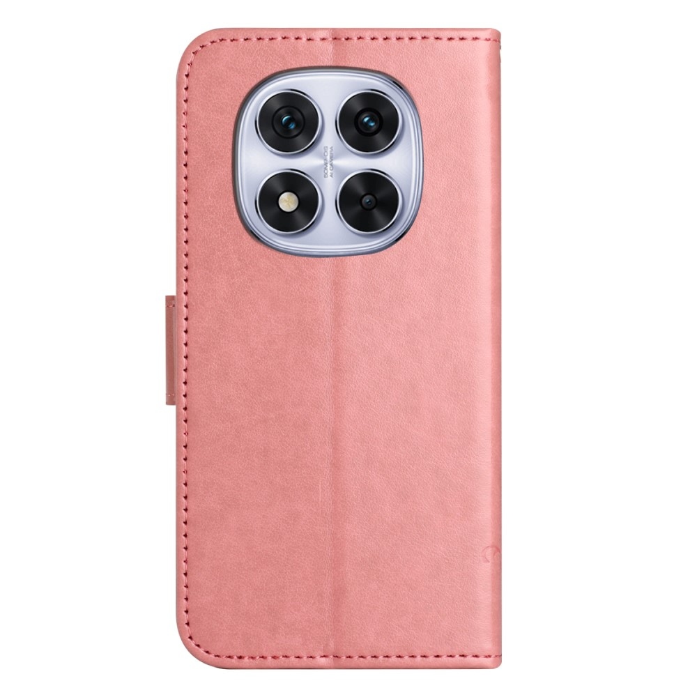 Virágos könyv tok Xiaomi Redmi Note 14 Pro 5G/Poco X7 5G/Note 14 Pro+ 5G - rózsaszínű