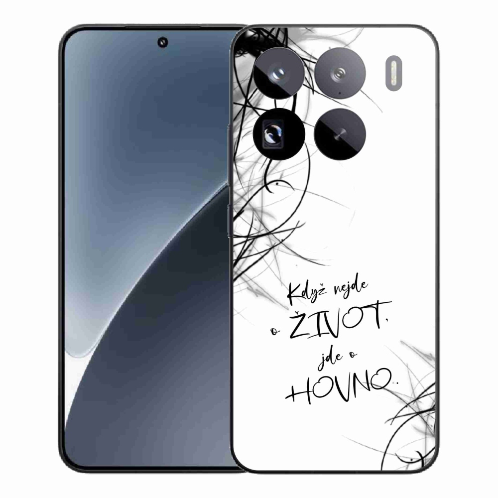 Gél borító mmCase a Xiaomi 15 Pro-hoz - vicces szöveg 16 fehér háttérrel
