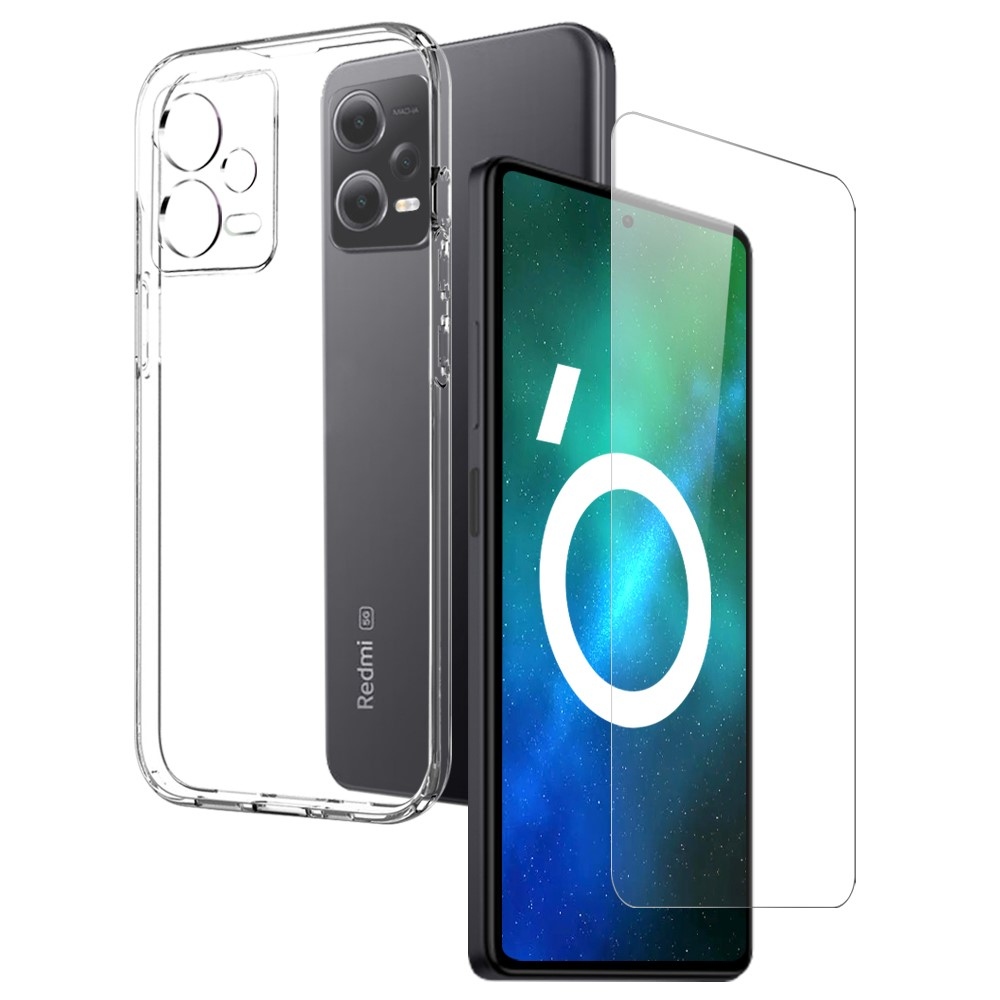 NORTHJO átlátszó gél tok + edzett üveg Xiaomi Redmi Note 12 Pro+ 5G - átlátszó