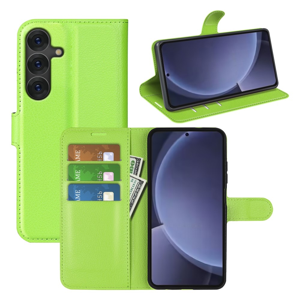 Litchi könyv tok Samsung Galaxy S25+ készülékhez - zöld