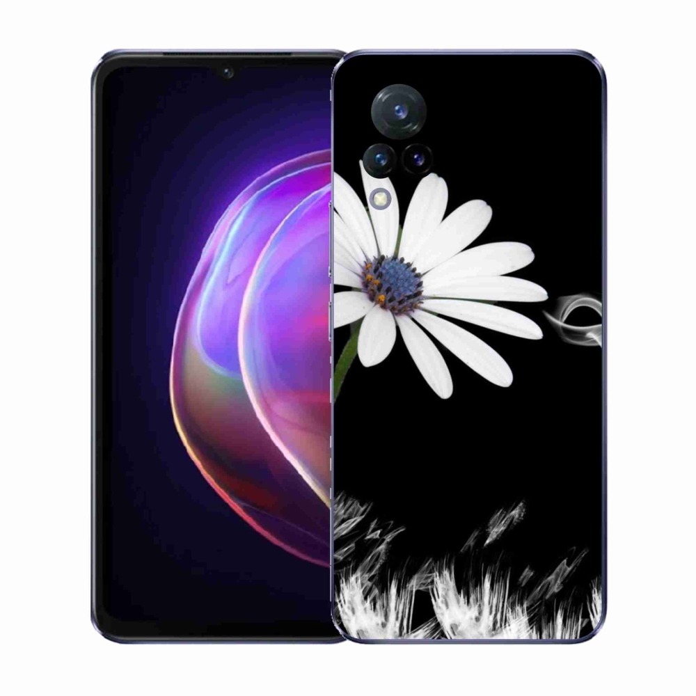 Gél borító mmCase a Vivo V21 4G/5G készülékhez - fehér virág