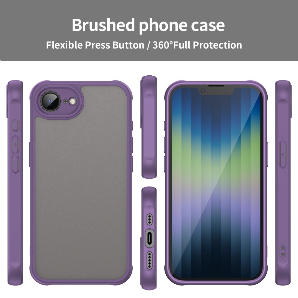 Gél tok fix hátlappal iPhone 16e készülékhez - lila