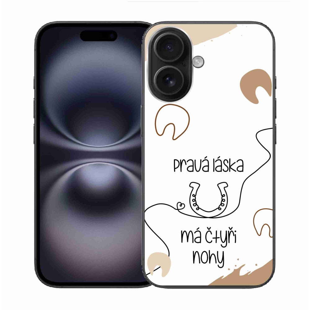Gél borító mmCase iPhone 16 készülékhez - ló motívum fehér háttér