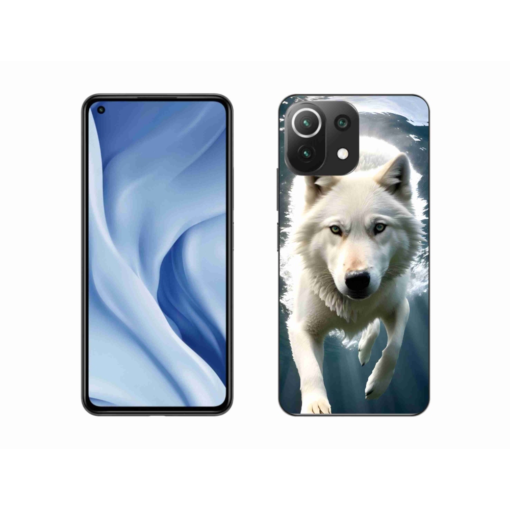 Gél borítás mmCase a Xiaomi 11 Lite 5G NE számára - fehér farkas