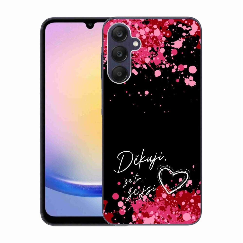 Gél borítás mmCase Samsung Galaxy A25 5G - text in love 2 fekete háttér