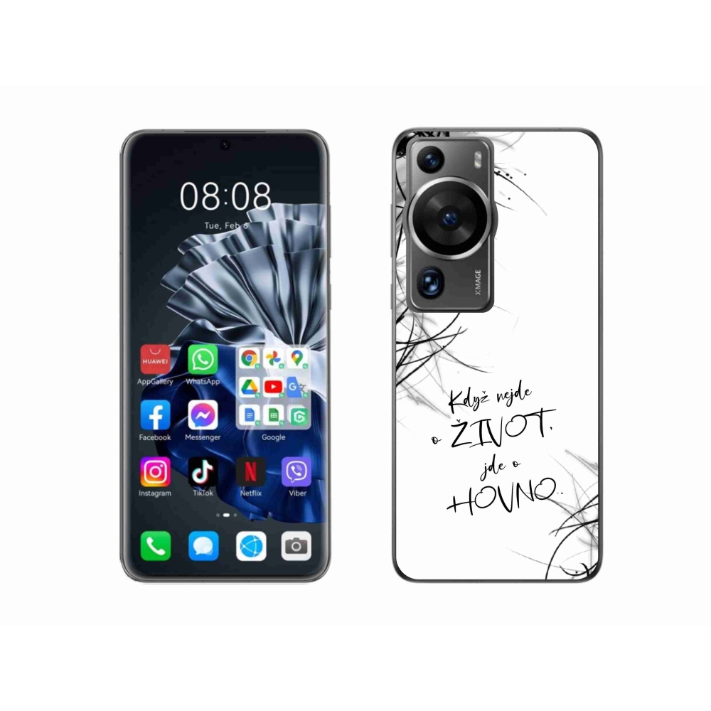 Gél borító mmCase a Huawei P60 Pro készülékhez - vicces szöveg 16 fehér háttér