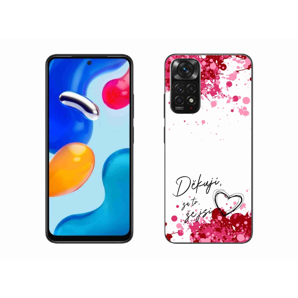 Gél borító mmCase a Xiaomi Redmi Note 11 4G-hez - love text 2 fehér háttérrel
