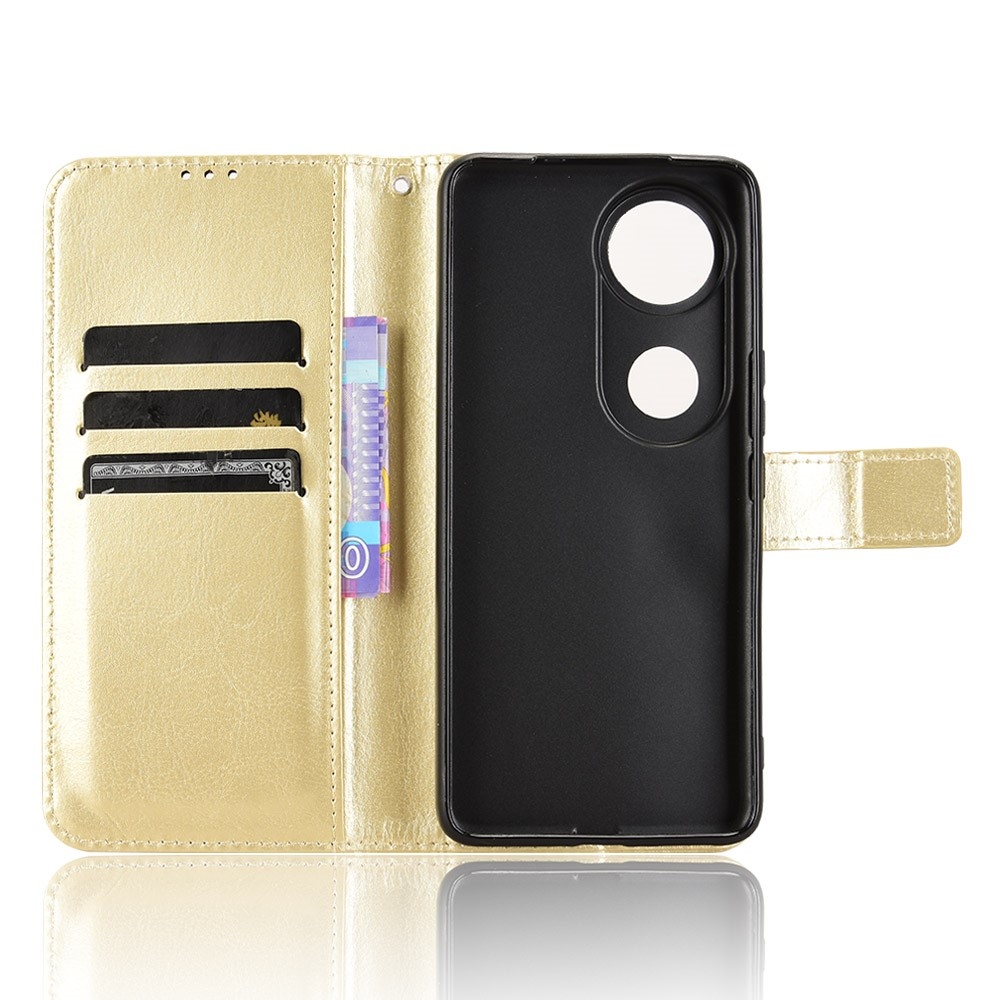 Őrült könyv tok a Vivo V50 5G-hez - arany színben