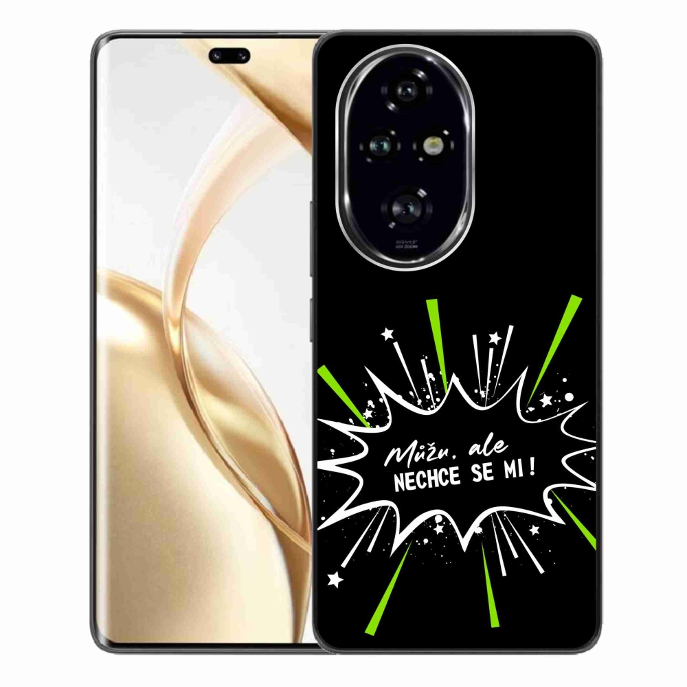 Zselés borító mmCase a Honor 200 Pro 5G készülékhez - vicces szöveg 11 fekete háttér