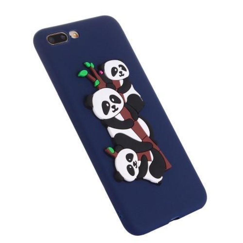 Panda 3D szilikon tok iPhone 7 Plus és iPhone 8 Plus készülékhez - sötétkék