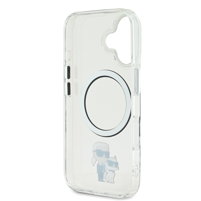 Karl Lagerfeld IML Karl és Choupette MagSafe MagSafe hátlap iPhone 16 Plus-hoz Átlátszó