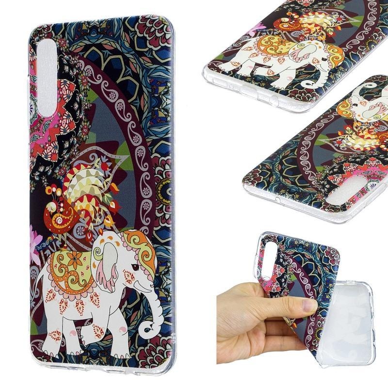 Patt zselés borító Samsung Galaxy A50 / A30s készülékhez - elefánt és páva