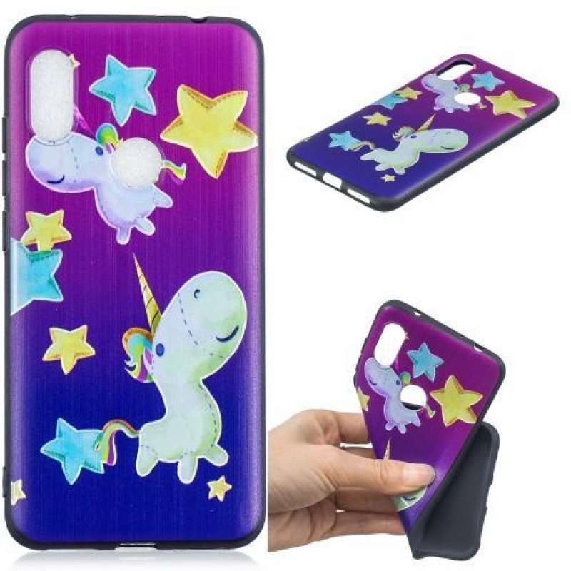 Patt zselés tok Xiaomi Redmi Note 6 Pro - csillag és egyszarvú