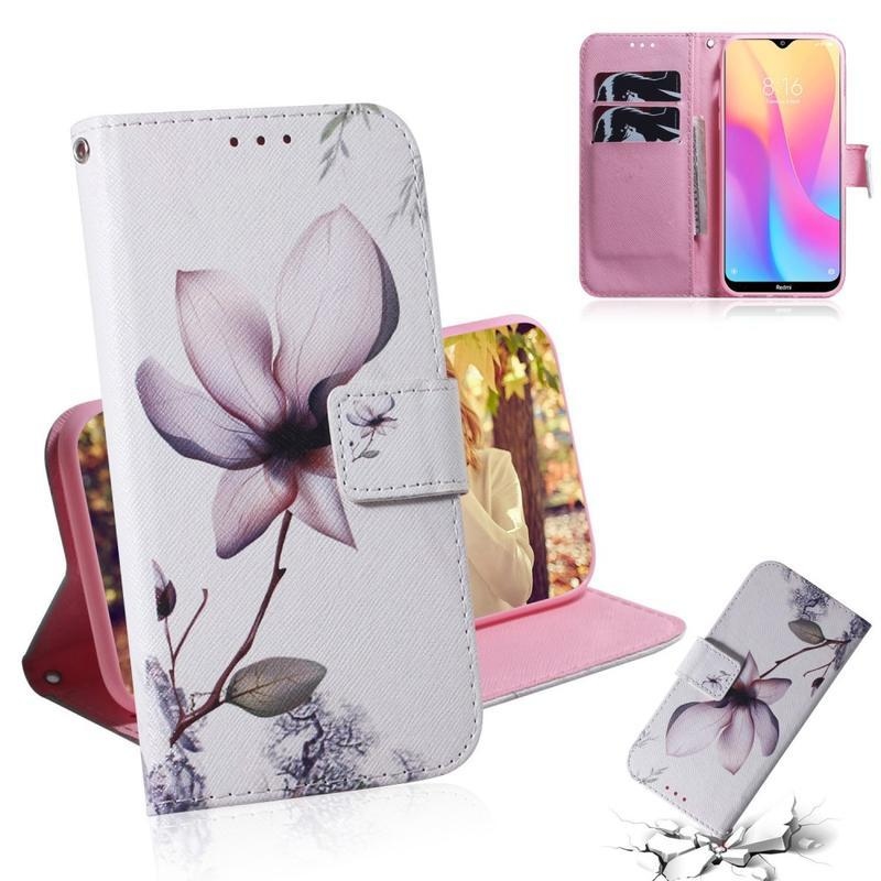 Patt PU bőr pénztárca tok Xiaomi Redmi 8A - gyönyörű virág