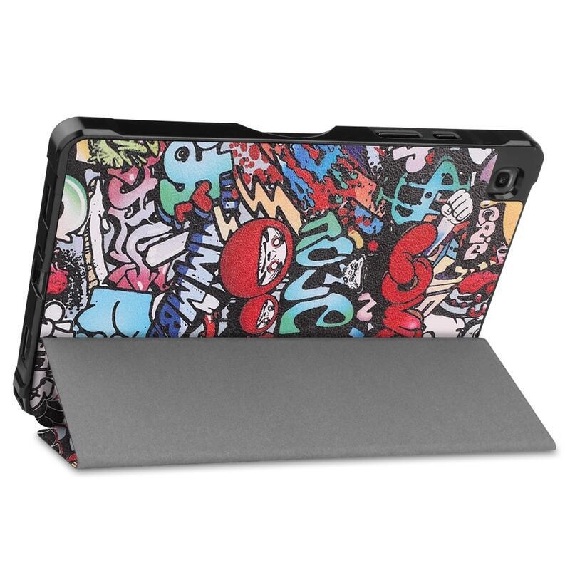 Patte okos PU bőr pénztárca tok tablethez Samsung Galaxy Tab A7 10.4 (2020) T500 - graffiti