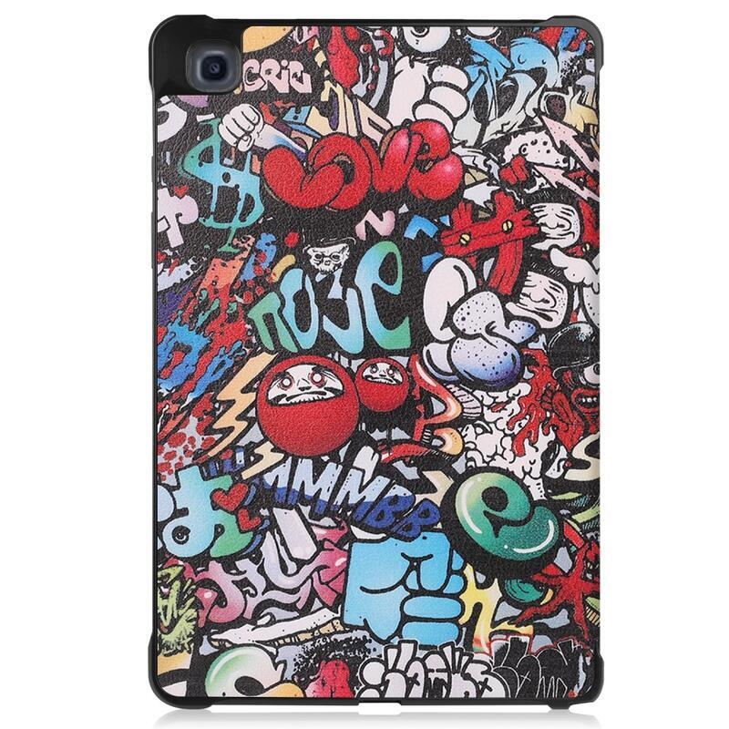 Patte okos PU bőr pénztárca tok tablethez Samsung Galaxy Tab A7 10.4 (2020) T500 - graffiti