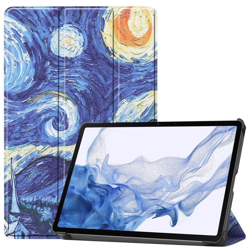 Patte okos PU bőr tablet tok Samsung Galaxy Tab S8 - olajfestmény