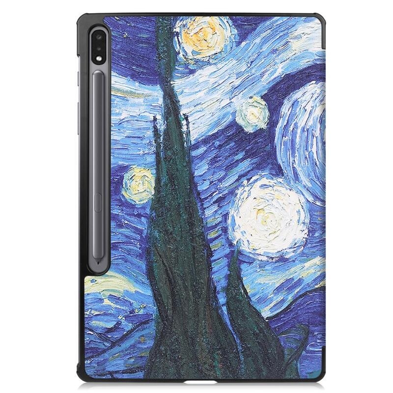 Patte okos PU bőr tablet tok Samsung Galaxy Tab S8 Plus - olajfestmény