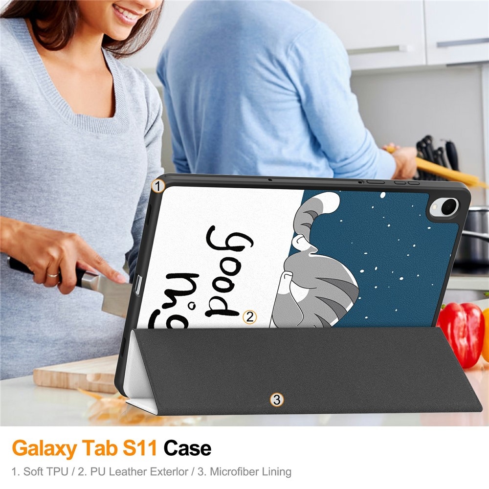 Patte intelligens záró tok Samsung Galaxy Tab S11 készülékhez - macska