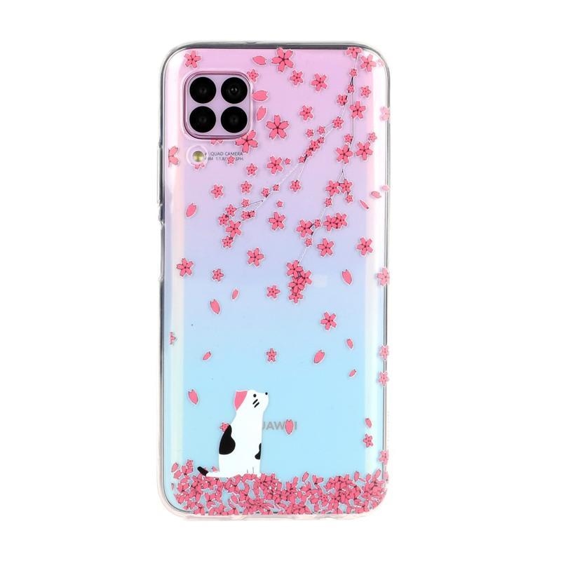 Patte gél tok mobil Huawei P40 Lite - macska és virágok