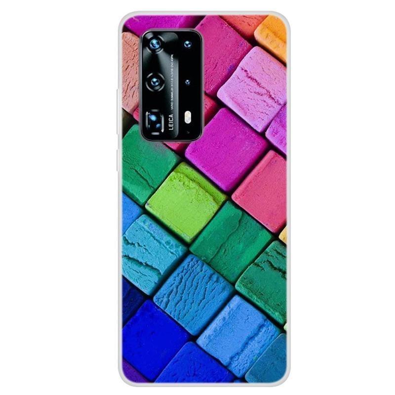 Patte zselés tok mobil Huawei P40 Pro - színes kockák