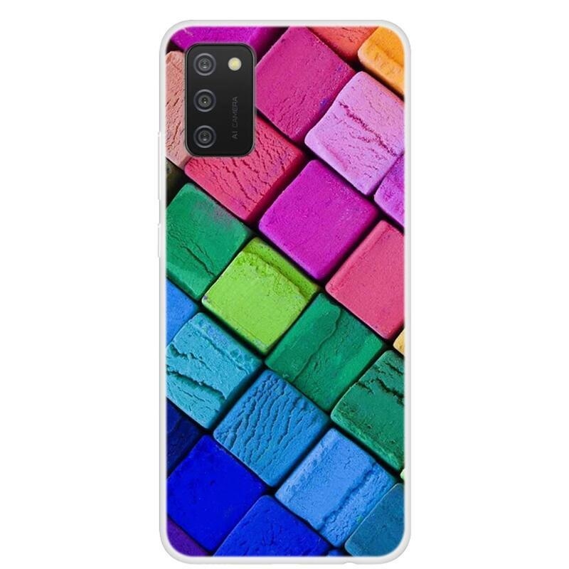Zselés tok mobiltelefonhoz Samsung Galaxy A02s (164.2x75.9x9.1mm) - színes négyzetek